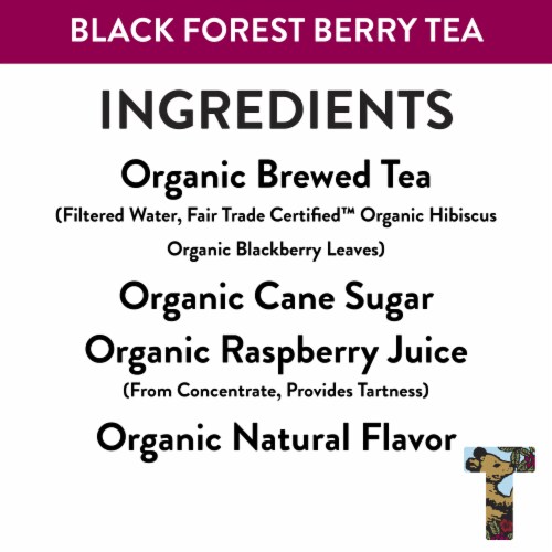 Honest Tea Organic Fair Trade Black Forest Berry Glass Bottle Perspective: left