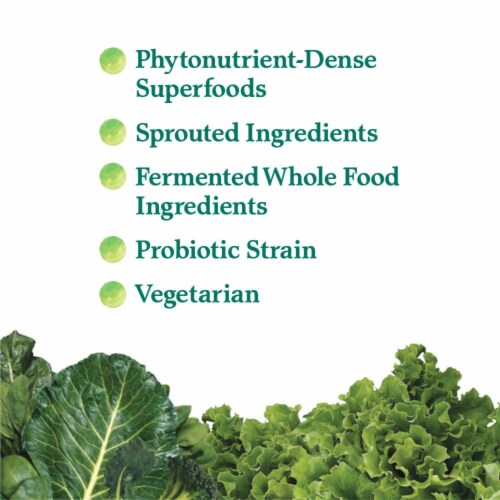 Garden of Life Perfect Food Super Greens, Superfoods, Alfalfa, Wheat Grass, Probiotics Powder Perspective: left