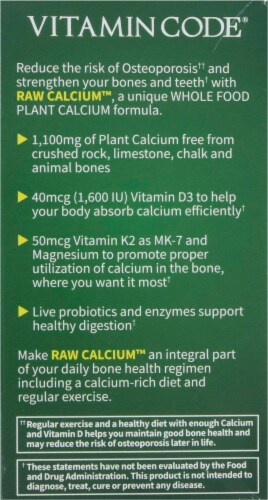 Garden of Life Vitamin Code Raw Calcium Perspective: left