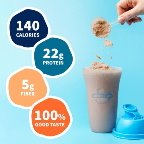 Garden of Life Raw Organic Protein to Help Build Muscle 22g Plant Based Protein Chocolate Powder Perspective: left