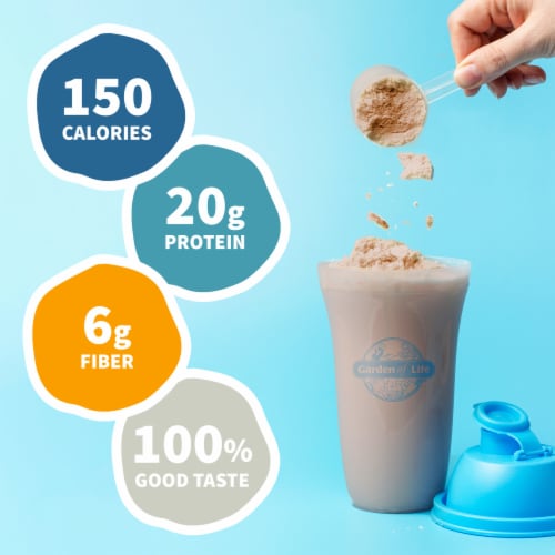 Garden of Life Raw Organic Meal Replacement All-in-One Shake 20g Vegan Protein Chocolate Powder Perspective: left
