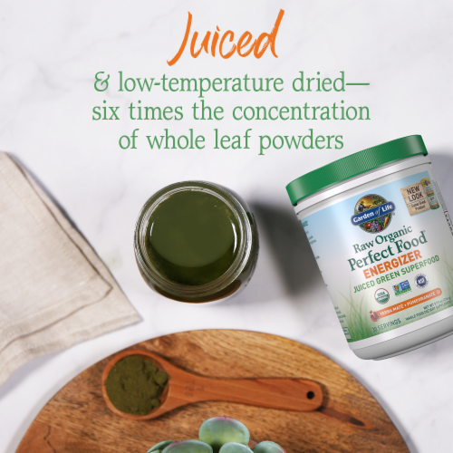 Garden of Life® Perfect Food® Raw Organic Energizer Juiced Green Superfood Powder Perspective: left