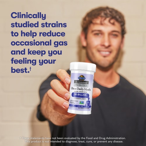 Garden of Life Once Daily Men's Probiotics, Digestive, Immune System, Capsules, 50 Billion CFU Perspective: left