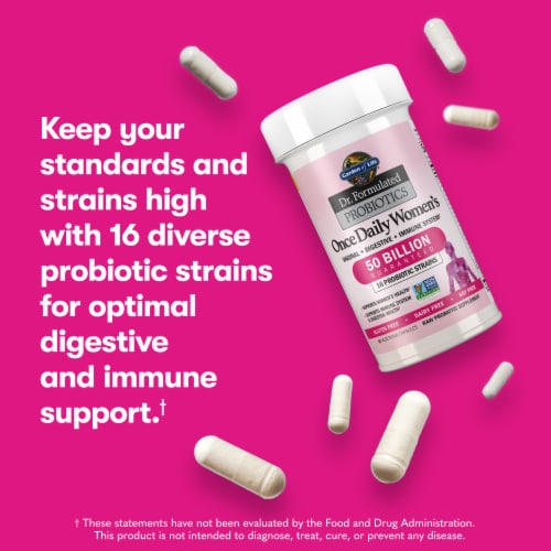 Garden of Life Dr. Formulated Once Daily Women's Probiotics, Vaginal, Digestive, Immune, Capsules Perspective: left
