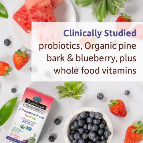 Garden of Life® Dr. Formulated Brain Health Attention & Focus for Kids Chewables Perspective: left