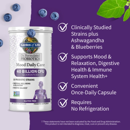 Garden of Life® Dr. Formulated Probiotics Mood Daily Care Capsules Perspective: left
