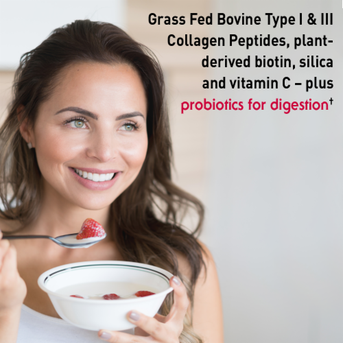Garden of Life Grass Fed Collagen Beauty Cranberry Pomegranate Hair Skin & Nails Supplement Perspective: left