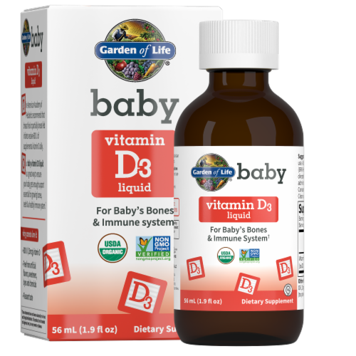 Garden of Life Baby Vitamin D3 Liquid Perspective: left