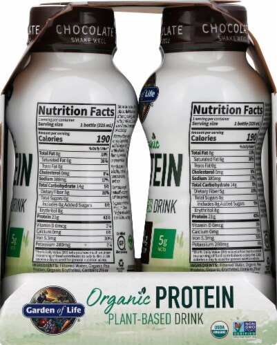 Organic Chocolate Plant Protein Shake Perspective: left