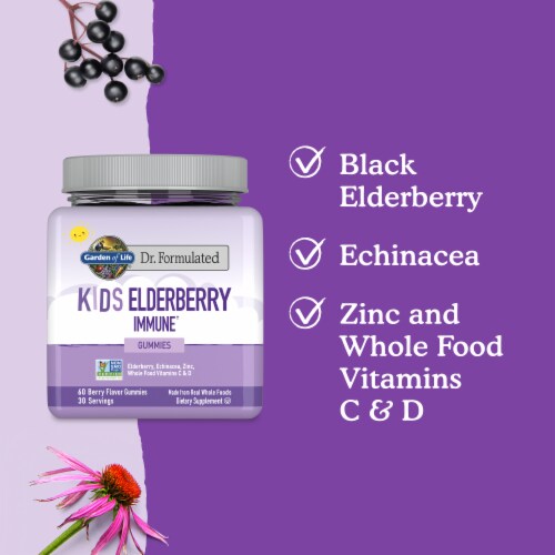 Garden of Life® Dr Formulated Kids Elderberry Immune Gummies Perspective: left