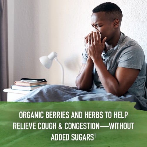 Garden of Life Organics Cough & Mucus Immune Syrup, Elderberry, Echinacea, Zinc, Vitamin C Liquid Perspective: left