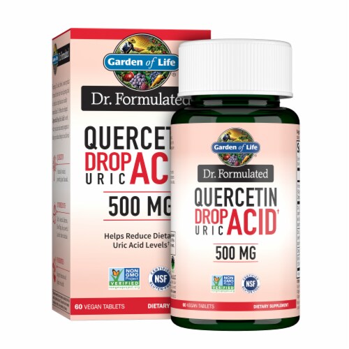 Garden of Life Quercetin Drop Uric Acid Supplement Perspective: left