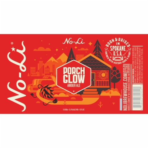 No-Li Porch Glow Amber Ale Craft Beer Perspective: left