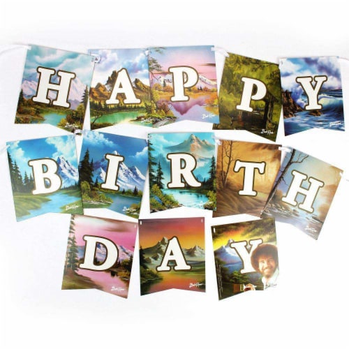 Prime Party Bob Ross Classic Jointed Birthday Banner Sign Perspective: left