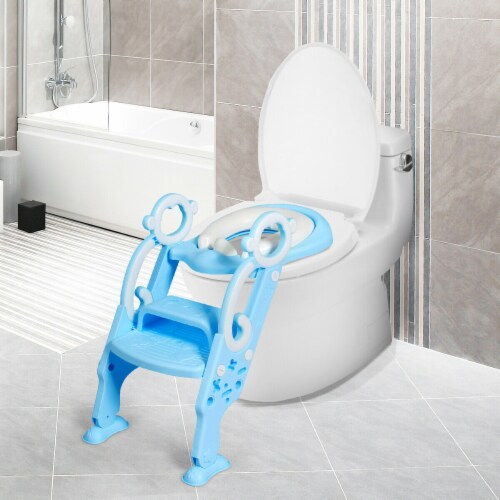 Portable Potty Training Toilet Seat w/ Step Stool Ladder Adjustable for