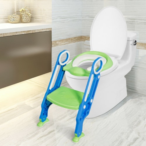 Foldable Potty Training Toilet Seat w/ Step Stool Ladder