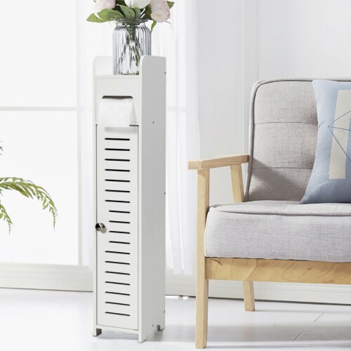 Small bathroom storage shop corner floor cabinet