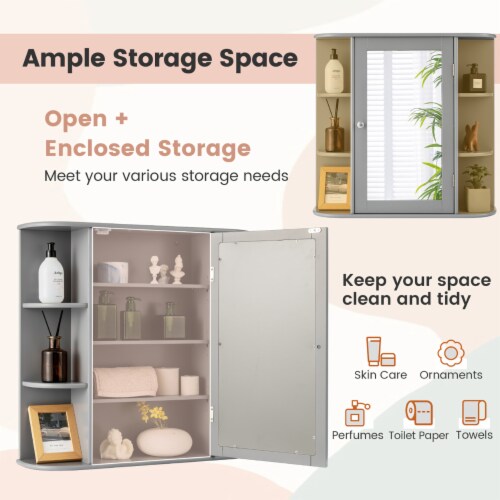 Costway Multipurpose Mount Wall Surface Bathroom Storage Medicine