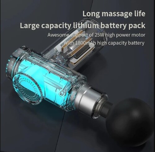 Massage Gun Deep Tissue, Electric Muscle Massager Percussion Massage Gun for Athletes, Black Perspective: left