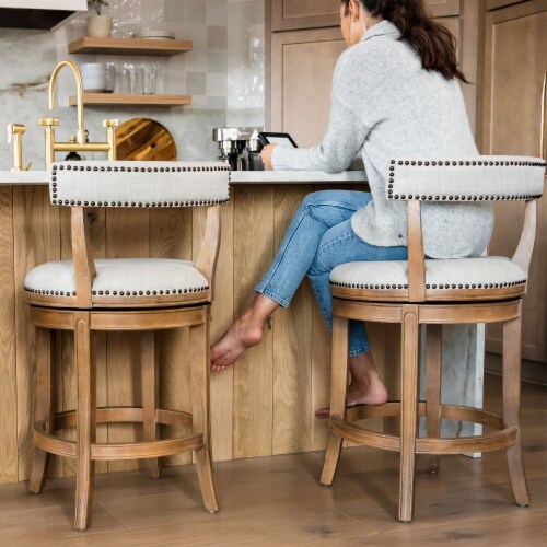 Maven Lane Alexander Low Back Kitchen Swivel Stool Weathered Oak Bar Height 1 Piece Fry s Food Stores