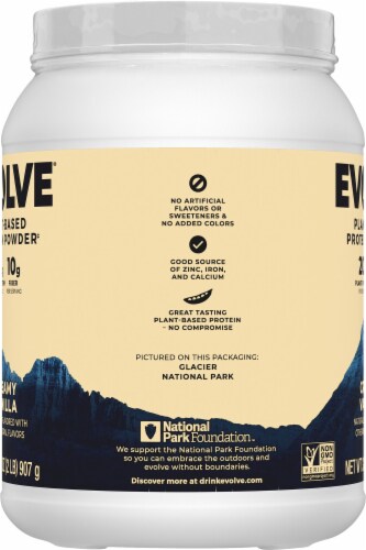 Evolve® Plant-Based Ideal Vanilla Bean Protein Powder Perspective: left