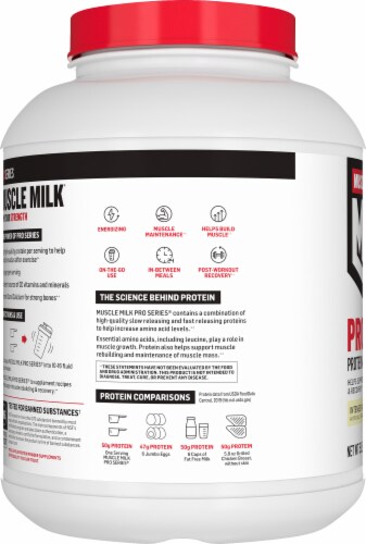 Muscle Milk Pro Series Intense Vanilla Artificially Flavored Protein Powder Supplement Perspective: left