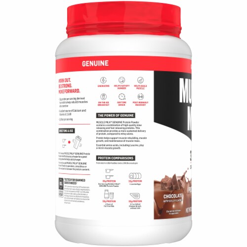 Muscle Milk® Genuine Chocolate Protein Powder Perspective: left
