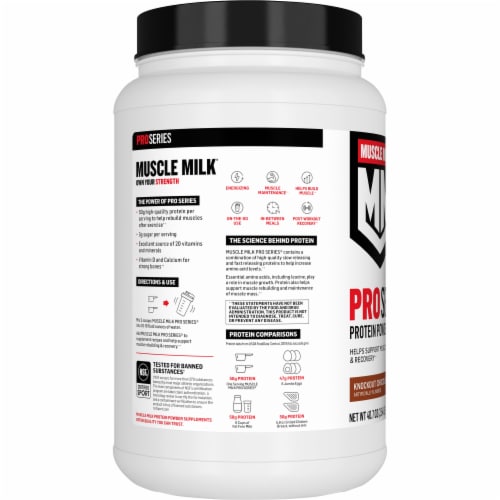 Muscle Milk® Pro Series Knockout Chocolate Protein Powder Perspective: left