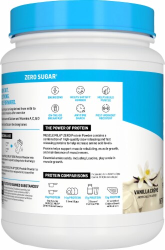 Muscle Milk™ Vanilla Creme Low-Fat Protein Powder Perspective: left