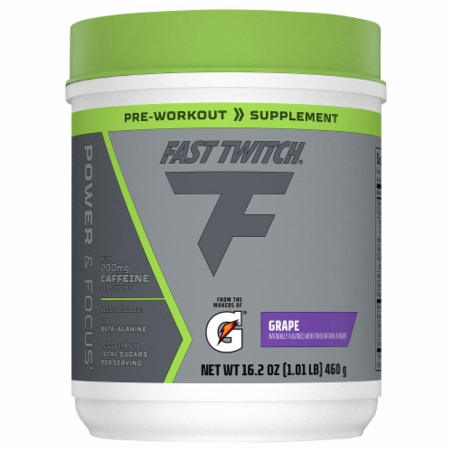 Fast Twitch® Grape Pre-Workout Supplement Powder by Gatorade® Perspective: left
