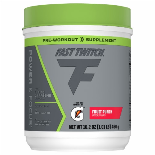 Fast Twitch® Fruit Punch Pre-Workout Supplement Powder by Gatorade® Perspective: left