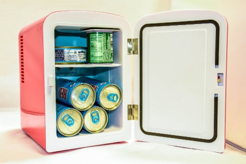 Uber Appliance Mini Fridge 6-can portable refrigerator|cooler/warmer|Bedroom/dorm/RV Perspective: left