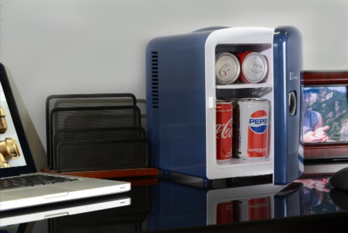 Uber Appliance Mini Fridge 6-can portable refrigerator|cooler/warmer|Bedroom/dorm/RV Perspective: left