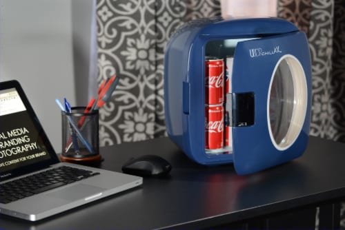 Uber Appliance Personal/Portable Mini Fridge 12 can Cooler/Warmer|indoor/outdoor|Home/office Perspective: left