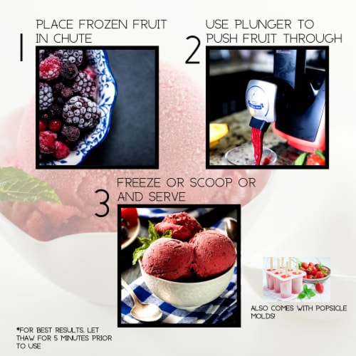 Uber Appliance Sorbet Frozen yogurt maker|soft serve fruit machine|4pc Popsicle mold included Perspective: left
