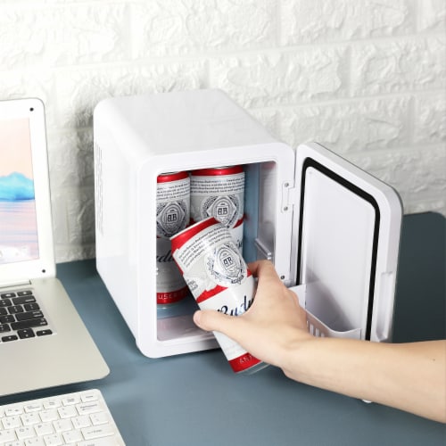 Uber Appliance Mini Fridge 4L personal and portable mini fridge with dry erase door Perspective: left