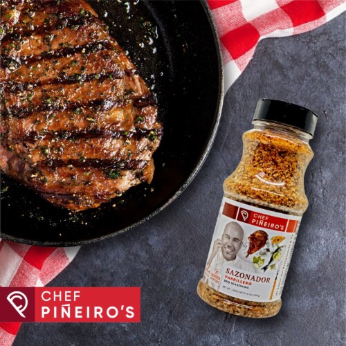 Chef Piñeiro's BBQ Seasoning From Puerto Rico, Sazonador Parrillero, 10.5 Ounces Perspective: left