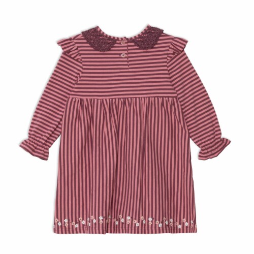 Long Sleeve Dress With Frill Striped Perspective: left