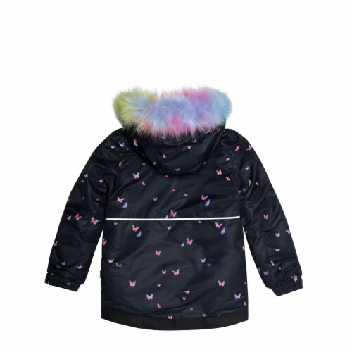 Two Piece Snowsuit Printed Butterflies And Iridescent Rainbow Print Perspective: left