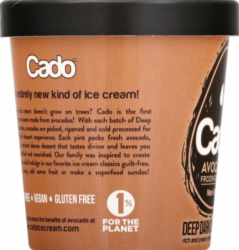 Cado™ Dairy Free Dark Chocolate Avocado Frozen Dessert Pint Perspective: left