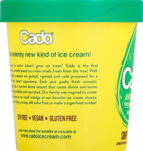 Cado Dairy Free Lemon Frozen Dessert Pint Perspective: left