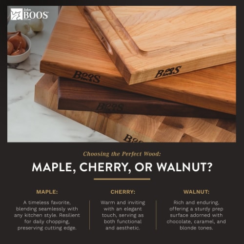 John Boos Reversible 20  Butcher Cutting Board Block With Handles, Cherry Wood Perspective: left