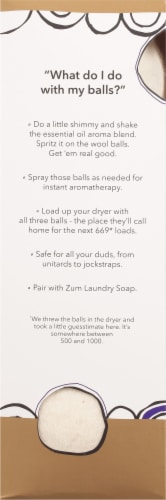 Zum® Wool Balls Frankincense & Myrrh Fabric Softener Perspective: left