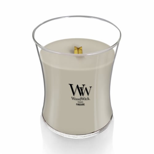 WoodWick Medium Hourglass Candle, Fireside Scent, Premium Soy Blend Wax, 9.7oz Perspective: left
