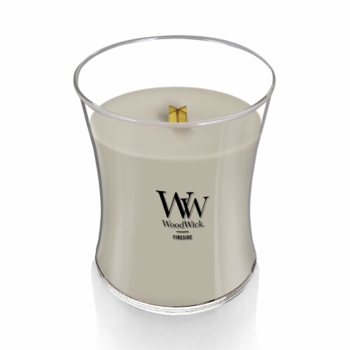 WoodWick Medium Hourglass Candle, Fireside Scent, Premium Soy Blend Wax, 9.7oz Perspective: left