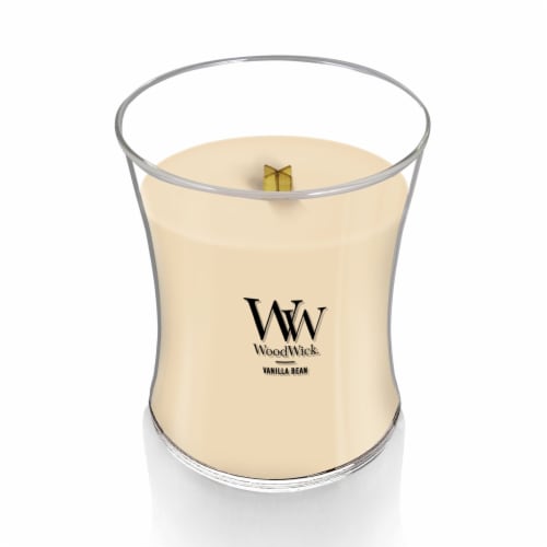WoodWick Vanilla Bean Scented Medium Hourglass Candle, 9.7oz Perspective: left