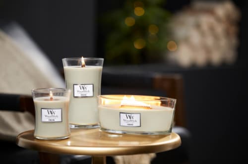 WoodWick® Fireside Scented Candle - Gray Perspective: left