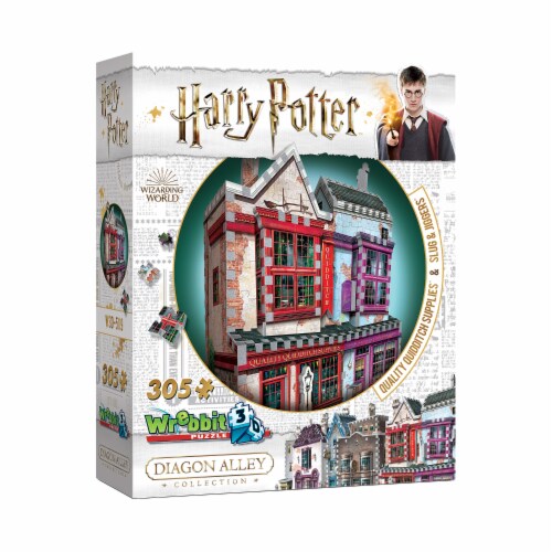 Wrebbit Harry Potter Diagon Alley Collection Quality Quidditch Supplies 3D Puzzle Perspective: left