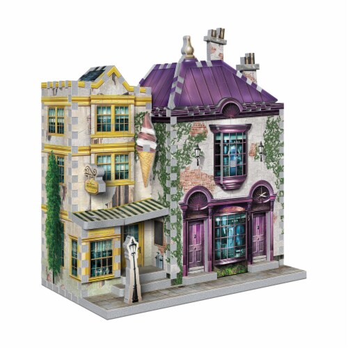Harry Potter Diagon Alley Collection Madam Malkin's & Florean Fortescue's Ice Cream 3D Puzzle Perspective: left