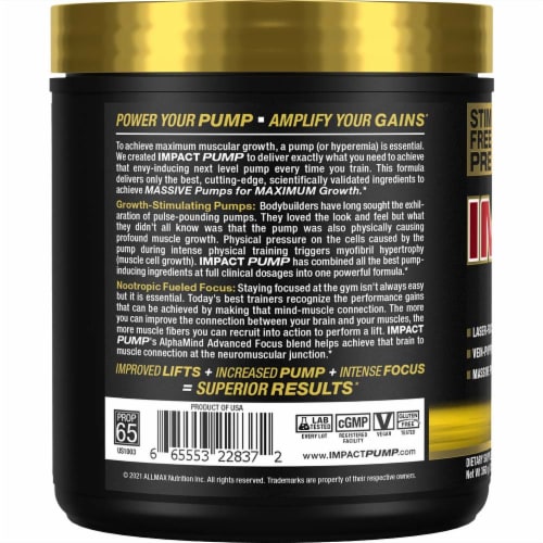 ALLMAX Nutrition® Impact™ Pump Pineapple Mango Dietary Supplement Perspective: left
